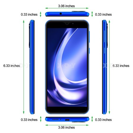 XGODY 4G LTE Smartphone Unlocked Android Phones Dual SIM Quad Core Tmobile Cell Phones Cheap New, Blue