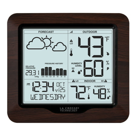 La Crosse Technology 308-1417BL Backlight Wireless Forecast Station with Pressure History