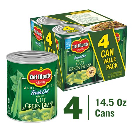 (4 Cans) Del Monte Mixed Green Beans, Vegetables, 14.5 oz
