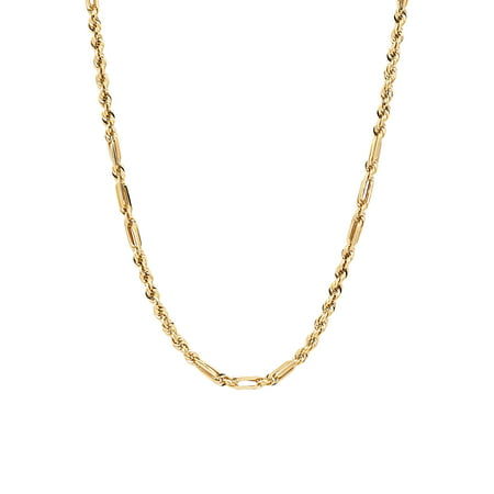 Brilliance Fine Jewelry 10K Yellow Gold Hollow 4.0MM Milano Rope Chain, 22"