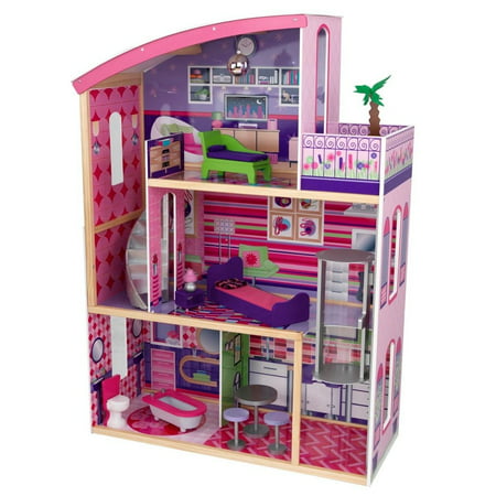 KidKraft Wooden Modern Dream Glitter Dollhouse, 11 Pieces