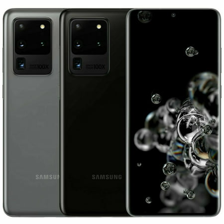 Open Box Samsung Galaxy S20 Ultra 128/512GB Black Gray 5G SM-G988U1 - US Model Unlocked Cell Phones, Black