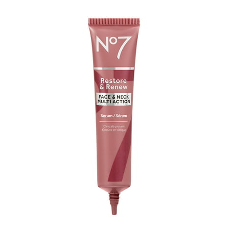 No7 Restore & Renew Multi Action Anti-Aging Face & Neck Serum, 1 fl oz