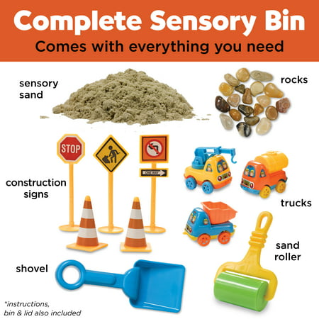 Creativity for Kids Sensory Bin Construction Zone- Child Craft Activity for Boys and Girls