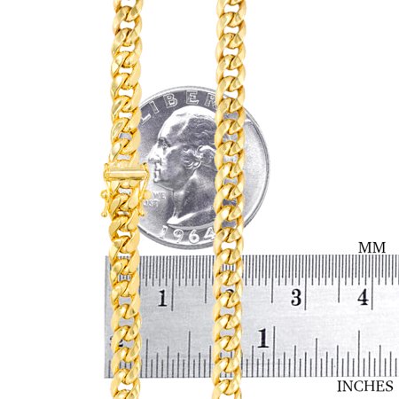 Nuragold 10k Yellow Gold 5mm Miami Cuban Link Chain Bracelet, Mens Jewelry Box Clasp 7" 7.5" 8" 8.5" 9"