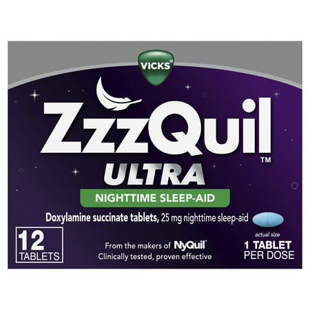 Zzzquil Ultra Nighttme Sleep Aid Tablets, 12 Count Doxlyamine Succinate Tablets