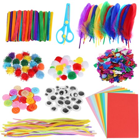 NKTIER Assorted Arts And Crafts Supplies For Kids DIY Collage School Crafting Materials Supply Set Craft Art Material Kit In Bulk For Kids Crafts Set For School Projects DIY Activities, 1pc