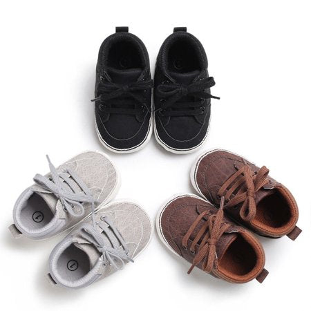 Baby Prewalker Newborn Infant Kids Sports Casual Shoes Soft Sole Cloth Crib Shoes Flats Sneaker 0-18M, Black, 12-18 Months