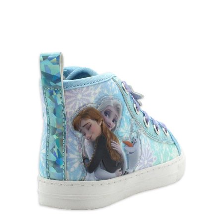 Disney Frozen Anna & Elsa Snowflake Queens High Top Sneaker (Toddler Girls)Blue,