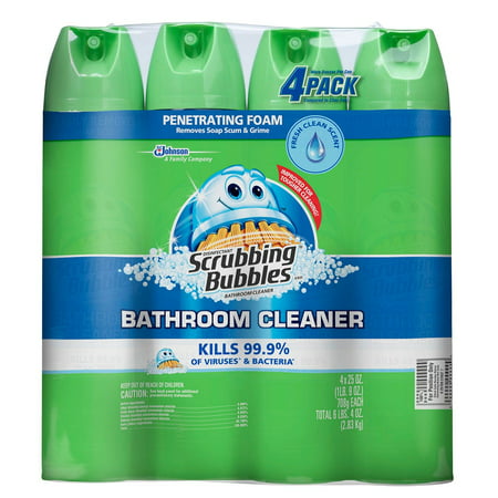Scrubbing Bubbles Foaming Bathroom Cleaner, Fresh Scent, 25 Oz, 4 Ct