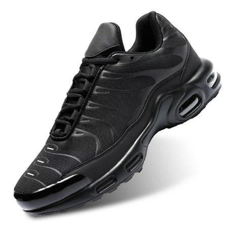 Men's Fashion Sneakers Air Cushion Sole Running Tennis Shoes Basketball Footwear Trainers, Black, 6.5