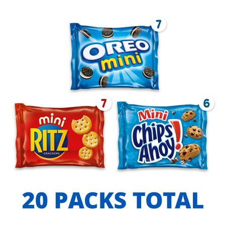 Nabisco Sweet & Savory Mix Variety Pack, OREO, CHIPS AHOY! & RITZ Cookies & Crackers, 20 Snack Packs