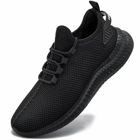 Hobibear Running Shoes Men Fashion Sneakers Casual Walking Shoes Sport Athletic Shoes Lightweight Breathable Comfortable Black US10Black,
