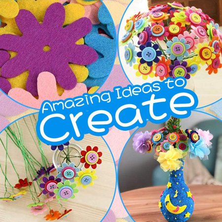 Amerteer Flower Craft Kit DIY Arts and Crafts Girls Craft kit Vase Kids Flower Art Set Toys for Aged 3 4 5 6 7 8 Girls & Boys Flower Vase Art Toy Great Birthday Gift for Kids Christmas Toys