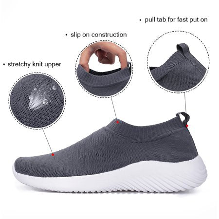 Ablanczoom Womens Walking Shoes Lightweight Elastic Sock Athletic Running ShoesDarkgray,