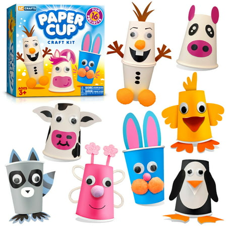 Arts and Crafts Kit for Kids- Create 16 Animal Crafts for Toddlers, Best Creative Christmas Gift for Boys & Girls Ages 3,4,5,6,7,8