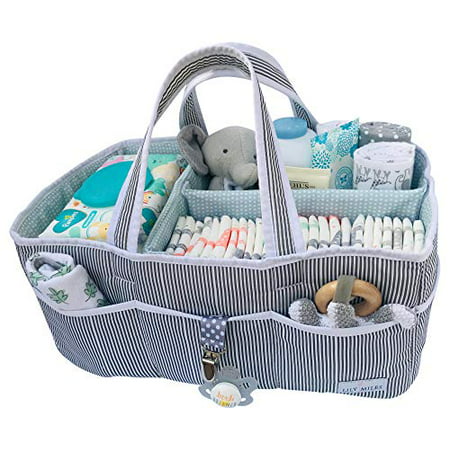 Lily Miles Baby Diaper Caddy - Large Organizer Tote Bag for Infant Boy or Girl - Baby Shower Gift - Nursery Must Haves - Regi