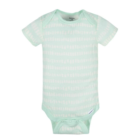 Gerber Baby Boy or Girl Gender Neutral Short Sleeves Onesies Bodysuits, 8-Pack (Newborn - 12 Months), Elephants, Newborn