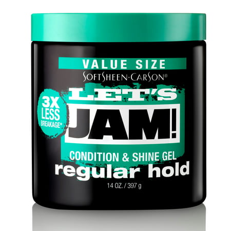 Let's Jam! Curl Enhancing Shining and Conditioning Regular Hold Jar Hair Styling Gel, 14 oz, 14 fl oz