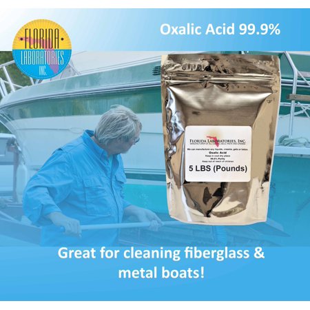 Florida Laboratories Oxalic Acid 99.6% Pure, 5 Lbs, Rust Remover, Wood Bleach