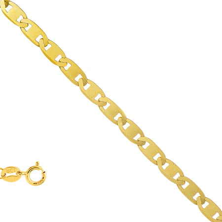 10k Solid Yellow Gold 1.2mm Mariner Chain Necklace 16 18 20 24, Yellow Gold, 1.2 mm