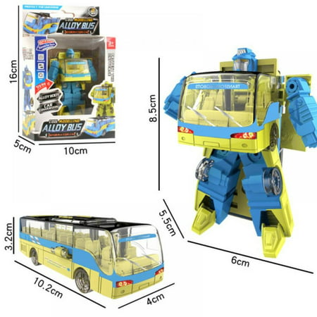 Maxcozy Toys for 3 4 5 6 7 Year Old Boys - Bus Transform Robot Kids Toys, Building Toddler Toys for Kids Ages 4-8, Trucks Gifts for Boys GirlsBlue,