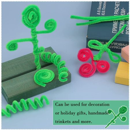 100 Pieces Pipe Cleaners Chenille Stem, Solid Color Pipe Cleaners Set for Pipe Cleaners DIY Arts Crafts Decorations, Chenille Stems Pipe Cleaners (Fruit Green)Fruit Green,