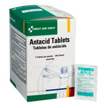 Over the Counter Antacid Medications for First Aid Cabinet 2 tablt/Dose 125 Doses/Box 90110