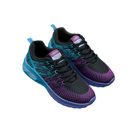 Daeful Women's Fashion Air Cushion Sneakers Athletic Running Shoes Trainers Casual OutdoorBlack Purple,