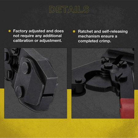 KOTTO Pex Crimping Clamp Cinch Tool and Pipe Hose Cutter Meets ASTM 2098, Pipe Fitting Tool Kit for Stainless Steel Clamps Sizes from 3/8" to 1" with 20pcs 1/2", 10 pcs 3/4" Clamps With Storage Bag