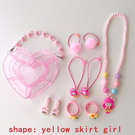 EIMELI Hairband Necklace Bracelet and Ring Creativity DIY Set- Arts and Crafts for Girls Age 3, 4, 5, 6, 7 Year Old Kids Toys -Ideal Birthday Gifts?yellow skirt girl?