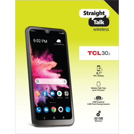 Straight Talk TCL 30 Z, 32GB, Black - Prepaid Smartphone