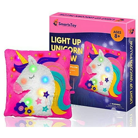 Unicorn Pillow Sewing kit for kids ages 8-12 - Easy Kids Crafts for Girls & Boys - Unicorns Gifts for Girls 8-10 Unicorn Toys, Arts and Crafts- No Sewing Machine Kit