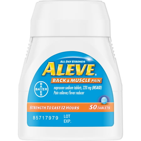 Aleve Back & Muscle Pain Reliever/Fever Reducer Naproxen Sodium Tablets, 220 mg, 50 Ct