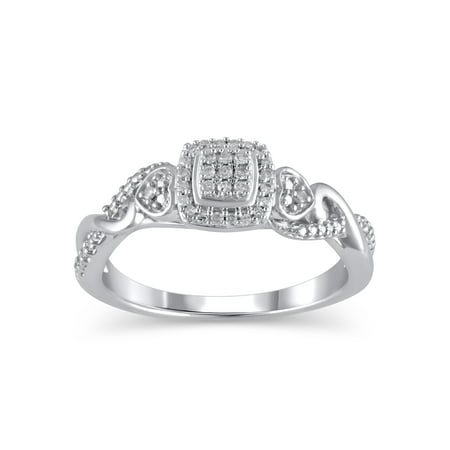 1/10 Carat T.W. (I3 clarity, I-J color) Hold My Hand Diamond Promise Ring in Sterling Silver, Size 9