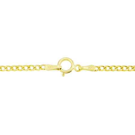 Nuragold 14k Yellow Gold 2mm Cuban Curb Link Chain Pendant Necklace, Womens Mens Jewelry 16" - 24"