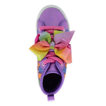 Nickelodon Jojo Siwa Little Girl & Big Girl Star Swirl Athletic High Top Sneaker, Purple, 13