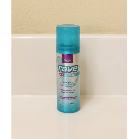 Rave 4X Mega Hairspray Unscented 1.5 Ounce