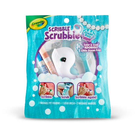 Crayola Scribble Scrubbie Ocean Pets, 1 Ct Animal Toy, Stocking Stuffers for Boys & Girls, Child Ages 3+