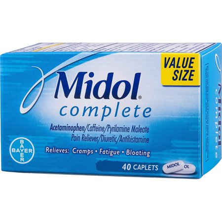 Midol Complete Gas Relief Tablets W/ Acetaminophen / Antihistamines, 40 Caplets, 40-Count Box