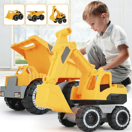 Toys for 1 2 3 4 5 6 Year Old Boys, Kids Toys Truck for Toddler Boys Girls, 5 in 1 Friction Power Construction Toys Car Carrier Vehicle for Age 3-9 Boys Christmas Birthday Gifts for Kids Age 3 4 5 6, Sand Truck