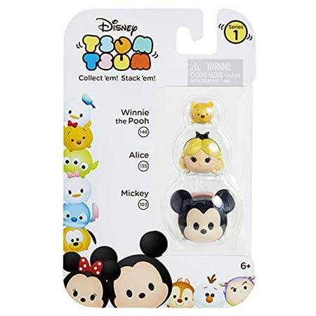 Disney Tsum Tsum Mickey, Alice & Pooh Mini Figures, 3 Pack