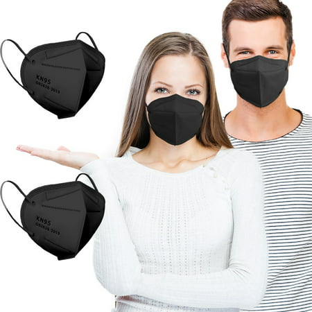 KN95 Face Masks for Adults Men Women Black 5 Ply Mask 30PCS, Black, 30 Pcs for Adults