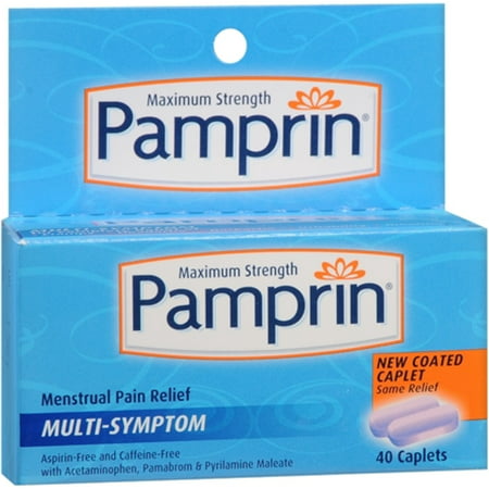 Pamprin Multi-Symptom Caplets, 40 Caplets (Pack of 3)