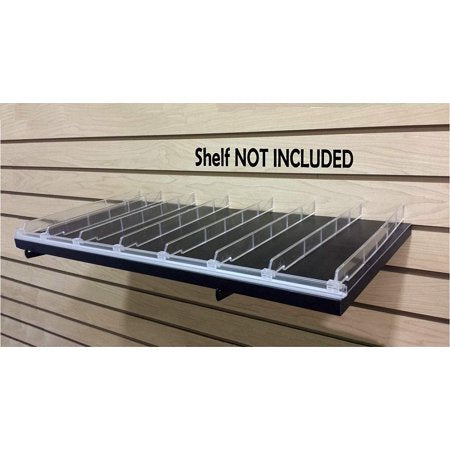 Universal Shelf Lip & Adjustable Depth Divider Kit, 10 Dividers Included for Each 48" L Adhesive Front Lip, 1 Lip, 10 1" H Dividers, 1 Lip, 10 Dividers