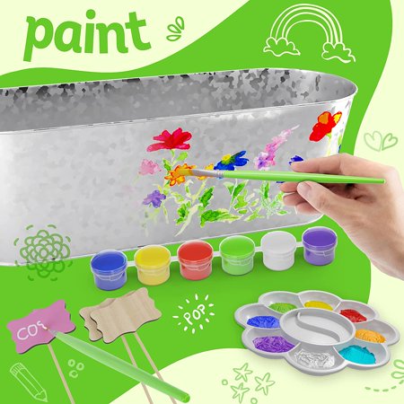 Dan&Darci Paint & Plant Flower Growing Kit for Kids - Best Birthday Crafts Gifts for Girls & Boys - Christmas Gift - Childrens Gardening Kits, Art Projects Toys for Ages 4-12