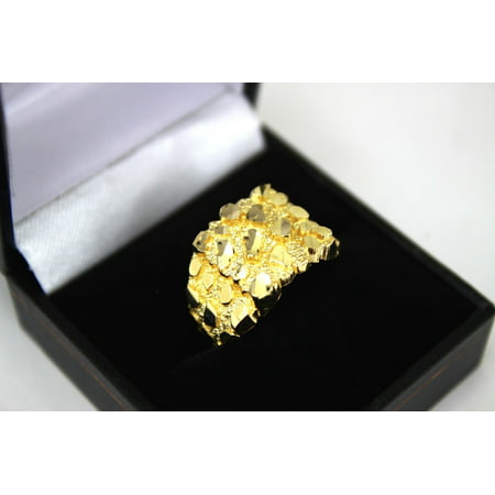 10K Solid Yellow Gold Small Medium Large Nugget Ring Sizes 6-13