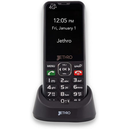 Jethro SC490 4G LTE Big Button Cell Phone for Seniors and Kids, Easy to Use, Unlocked, SC490