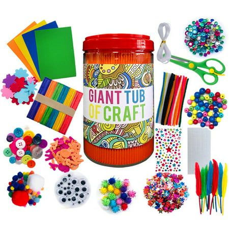 RELAX Arts and Crafts Supplies for Kids Craft Art Supply Kit for Toddlers Age 4 5 6 7 8 9 DIY Pipe Cleaners Crafting College Arts Set Bucket for Kids
