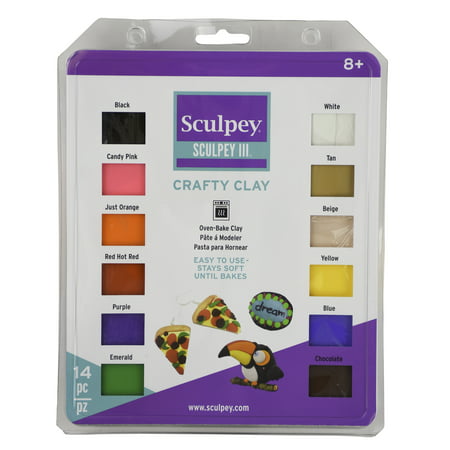 Sculpey Crafty & Oven Bake Clay Variety Pack, 14 Count Ages 4 and up